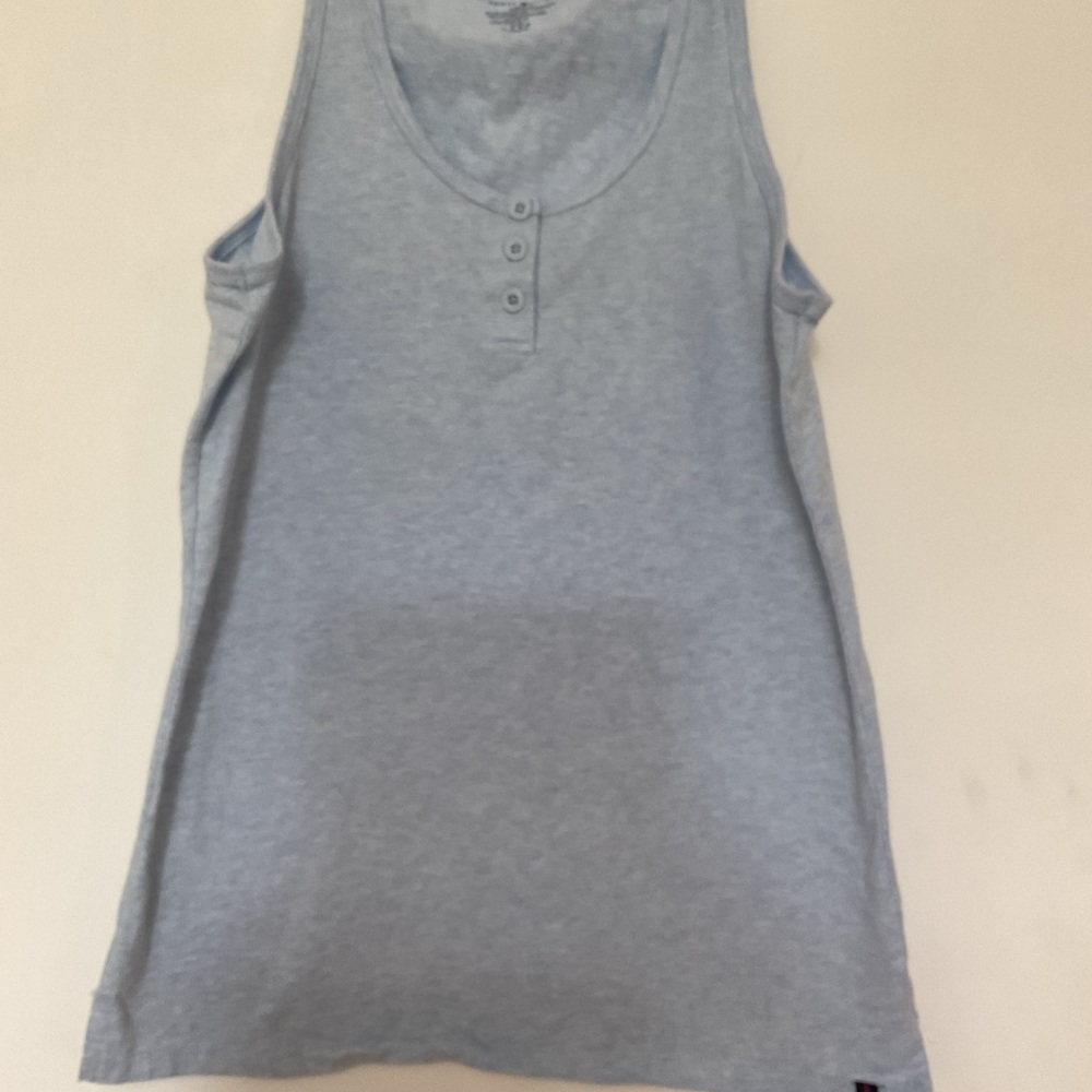 Women’s Light Blue Henley Tank Top